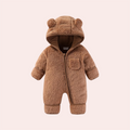Newborn Baby Bear Outfit With Fold-Over Mittens and Footies - plush